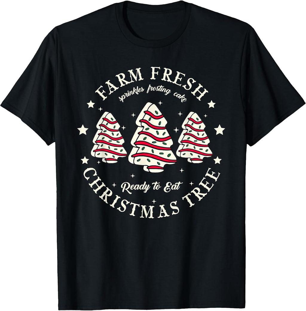 Vintage Farm Fresh Christmas Tree Cookies Holiday Baking Art T-Shirt