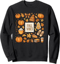Cozy Autumn Fall Vibes Pumpkins Coffee Candle Pie Books Sweatshirt