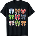 Coquette Christmas Bows Holiday Ribbons Santa Girls Women T-Shirt