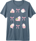 Christmas Coquette Pink Santa Bow Ribbons Premium Tri-blend T-Shirt