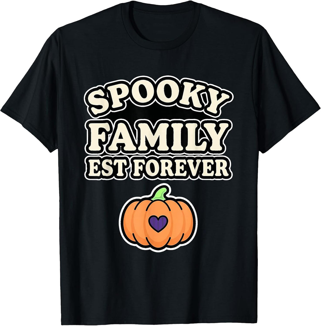 Matching Family Halloween Squad Pumpkin Heart Reunion Design T-Shirt