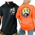 Spooky Skeleton Love Couple Outfits Front and Back, Matching His and Hers Halloween Shirts, Gothic Romantic Fall Tshirts for Husband Wife Boyfriend Girlfriend Multicolor