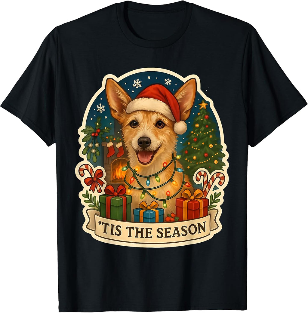 Tis The Season Portuguese Podengo Pequeno Dog Christmas Xmas T-Shirt