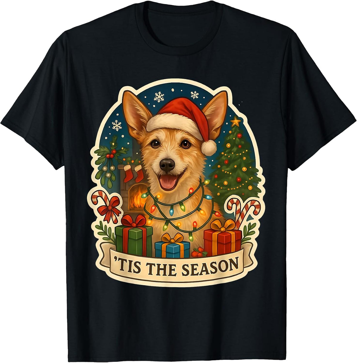 Tis The Season Portuguese Podengo Pequeno Dog Christmas Xmas T-Shirt
