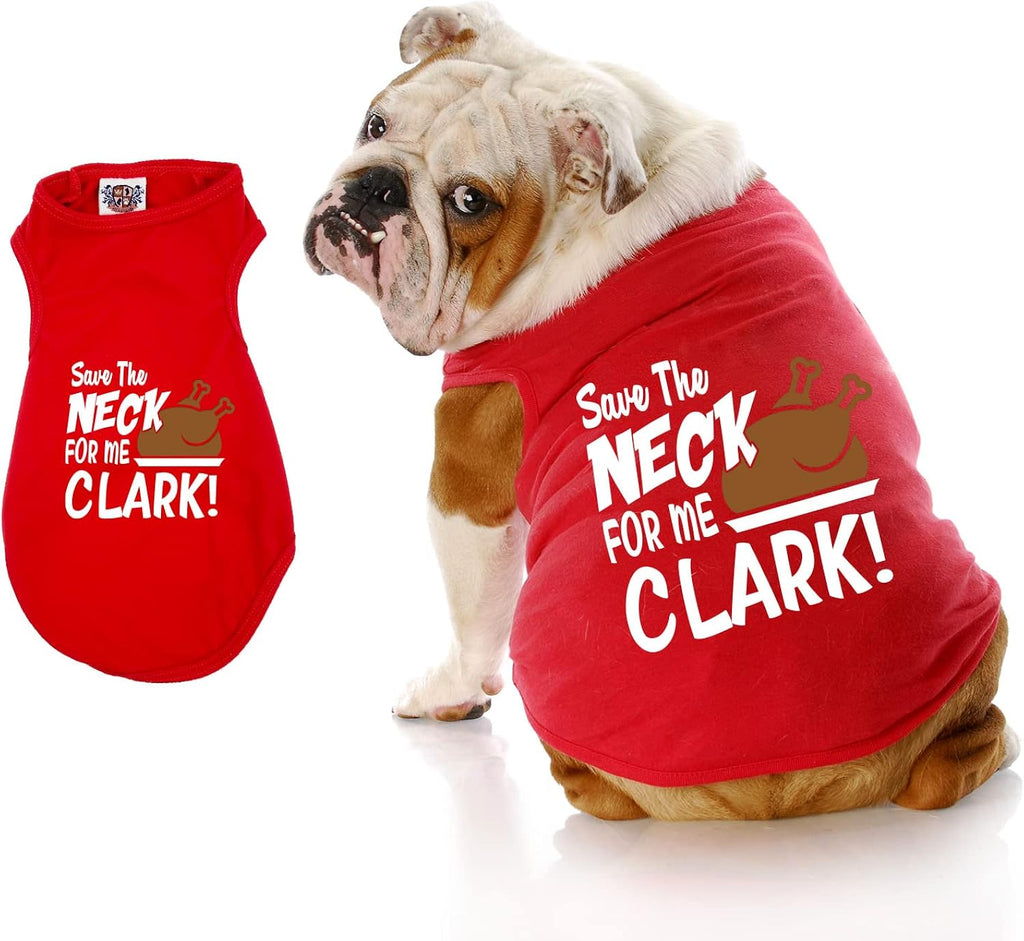 Me Clark Dog Shirt - Lightweight, Machine Washable, Christmas Shirt for Puppies to Dogs 90 Pounds (XL 20-28 lbs)