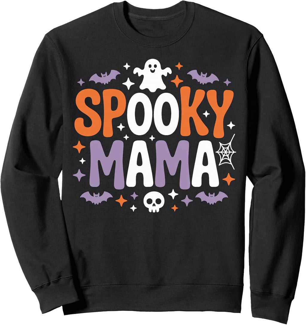Spooky Mama For Moms Who Love Ghosts Bats And Autumn Fun Sweatshirt