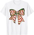 Funny Christmas Outfit for Men Women Kids Christmas Coquette Bow Tree Cakes Xmas Pajamas Women Girl T-Shirt