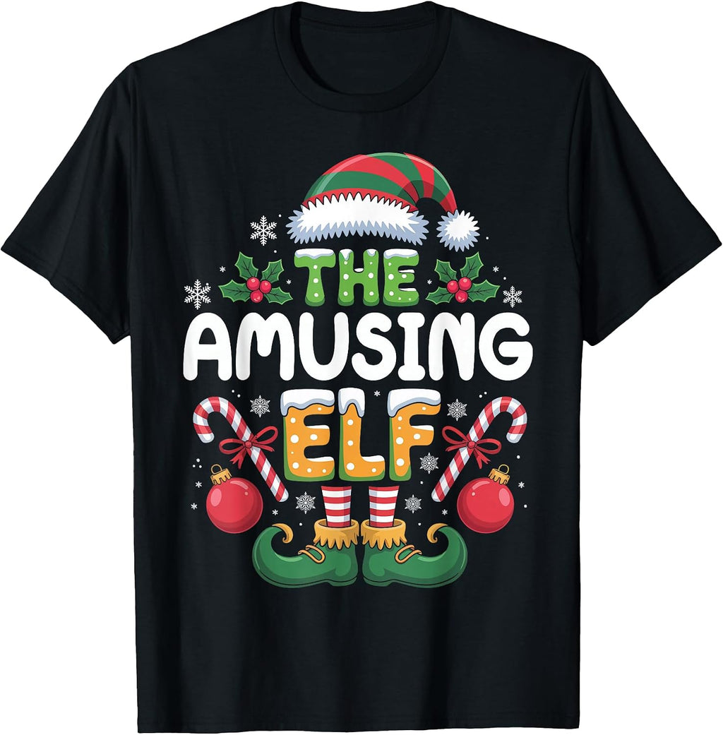 The Amusing Elf Matching Family Christmas T-Shirt