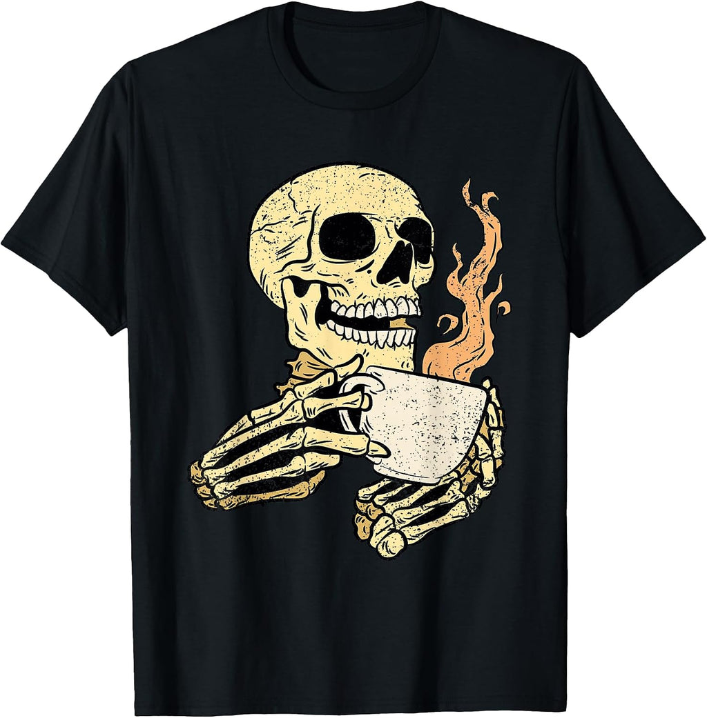 Halloween Skeleton Drinking Coffee Men Women Gifts