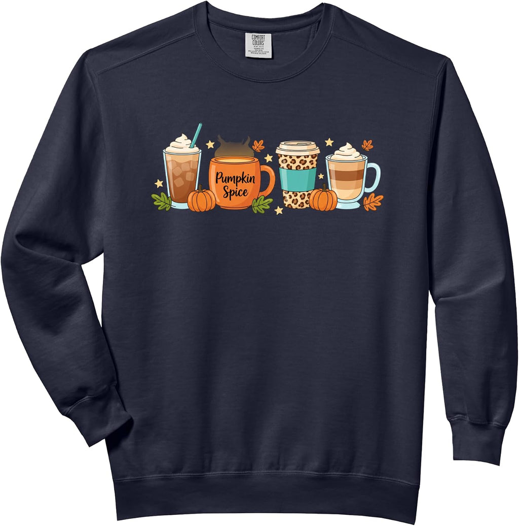 Halloween Pumpkin Spice Coffee Lovers Fall Pumpkin Season Comfort Colors Adult Sweatshirt