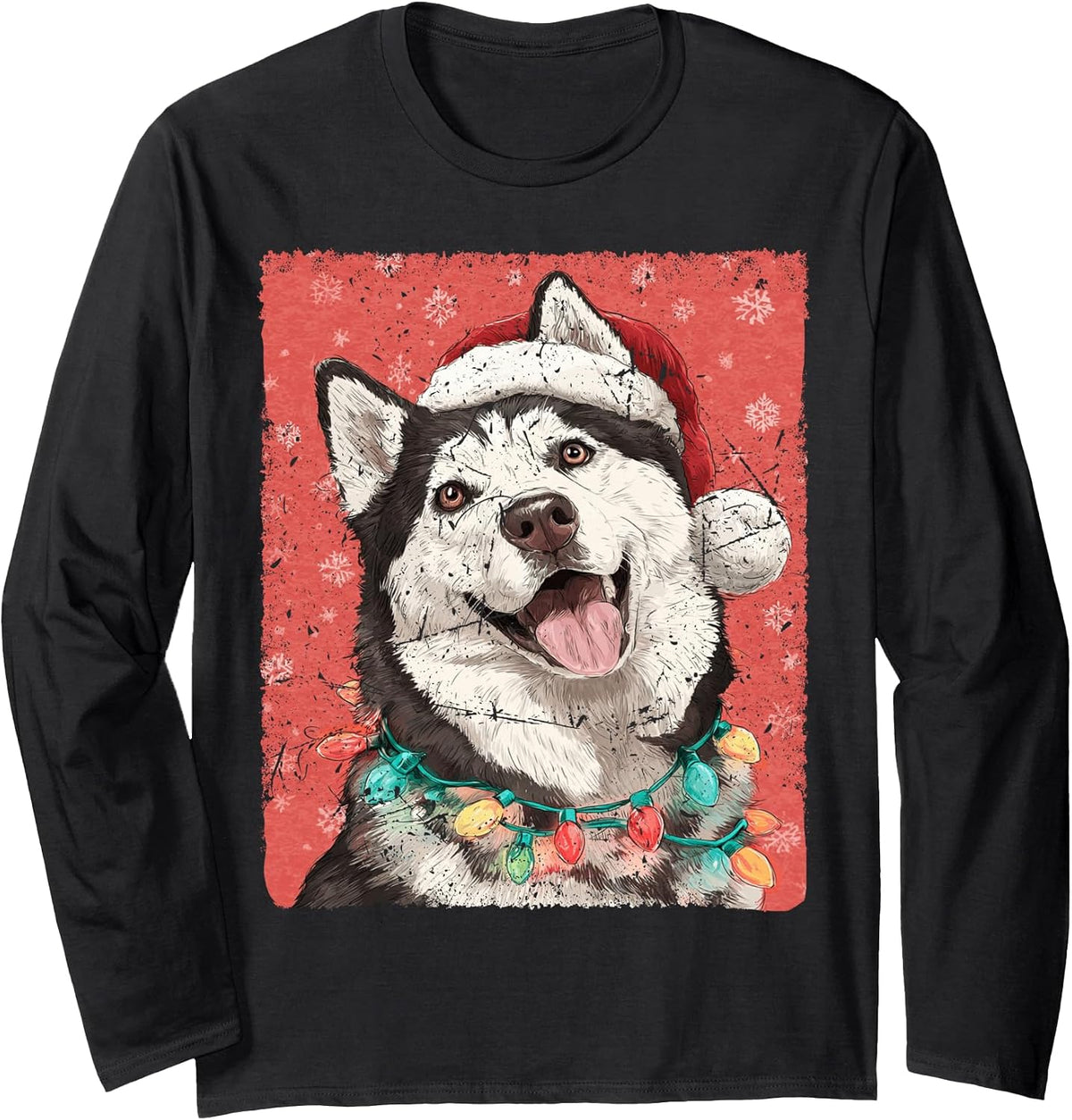 Xmas Holiday Santa Claus Merry Christmas Holiday Dog Long Sleeve T-Shirt