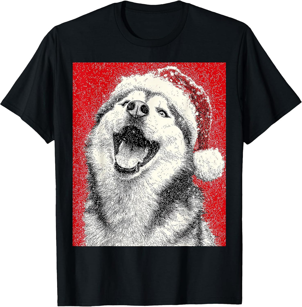 Siberian Husky Red Christmas Dog T-Shirt