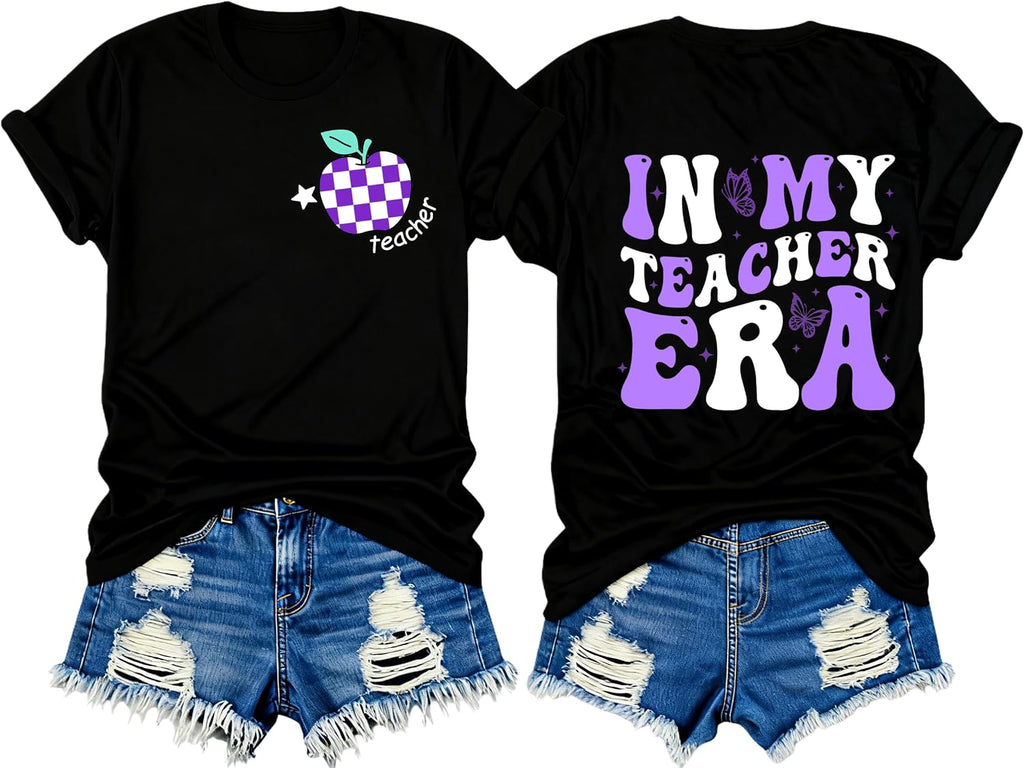 Teacher Shirts for Women in My Teacher Era Shirt Teacher Gifts Funny Teacher Life Tshirts Teaching Appreciation Tops