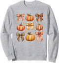 Coquette Fall Vibes Cute Girly Pumpkin Bow Cozy Season Sweatshirt