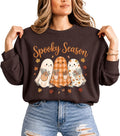 Spooky Season Cute Ghost Crewneck Sweatshirt, Cozy Fall Halloween