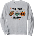 Tis The Season Fall Vibes - Football, Coffee, Pumpkin Autumn Sweatshirt