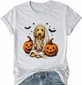 Halloween Ghost Dog Shirt Spooky Season Pumpkin Fall Graphic T-Shirts
