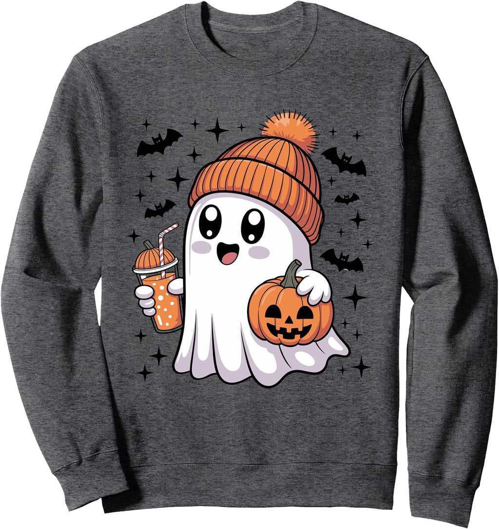 Pumpkin Latte Ghost Halloween Costume - Cozy Fall Autumn Sweatshirt