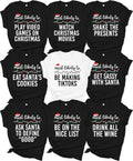 Most Likely to Christmas Shirts for Family Matching Christmas Pajamas Funny Christmas Tshirts for Party Group Friends Holiday Family Christmas Shirts Xmas PJ Tops Multicolor