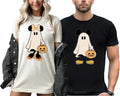 Retro Halloween Couple T-Shirts,Vintage Halloween T-Shirt, Matching Family Halloween Shirt, Halloween Shirts for Women, Family Vacation Halloween Crewneck