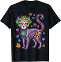 Day of The Dead Cat Dia de Los Muertos Sugar Skull T-Shirt