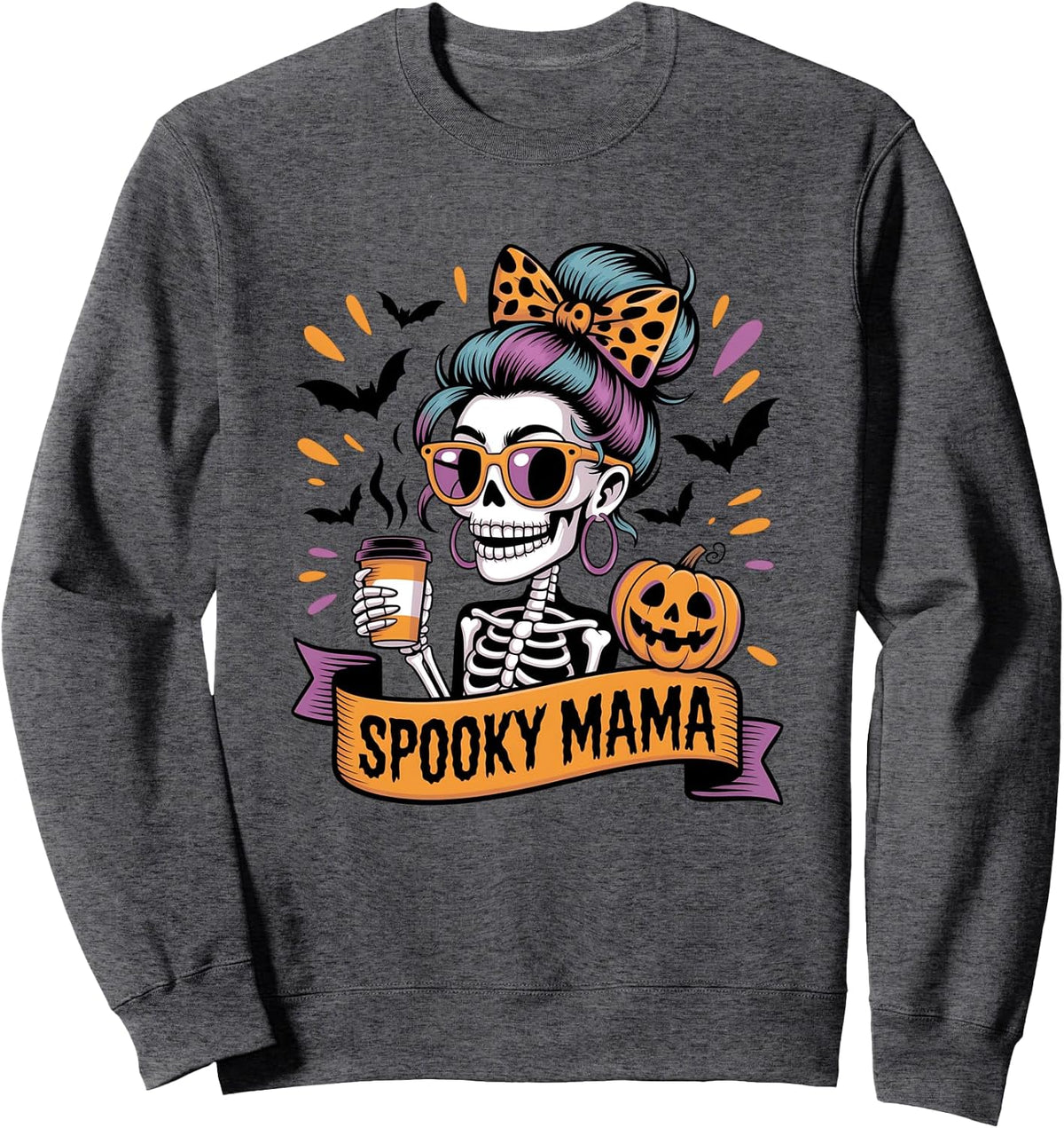 Spooky Mama Skeleton Halloween Vibes Sweatshirt