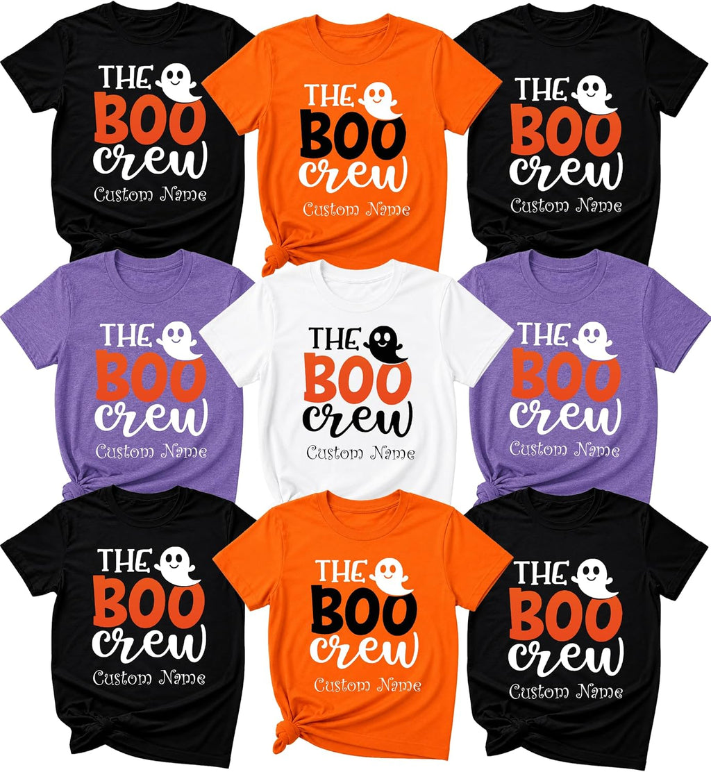Custom Boo Crew Tshirt Group Halloween Shirts for Family Friends with Name
