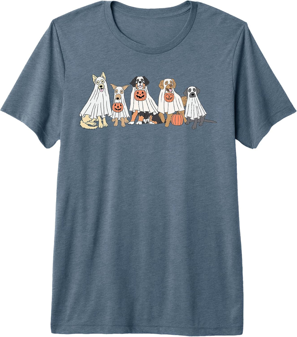 Dog Halloween Costume Ghost Dogs Women's Graphic Premium Tri-blend T-Shirt