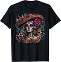 De Los Muertos La Catrina Day of The Dead Sugar Skull Women T-Shirt