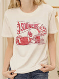 Ou Sooners Football Pennant Vintage White Ellie Tee