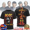 ACDC PWR UP Tour 2024 Hells Bell Angus Young Black Two Sided Shirt Unisex