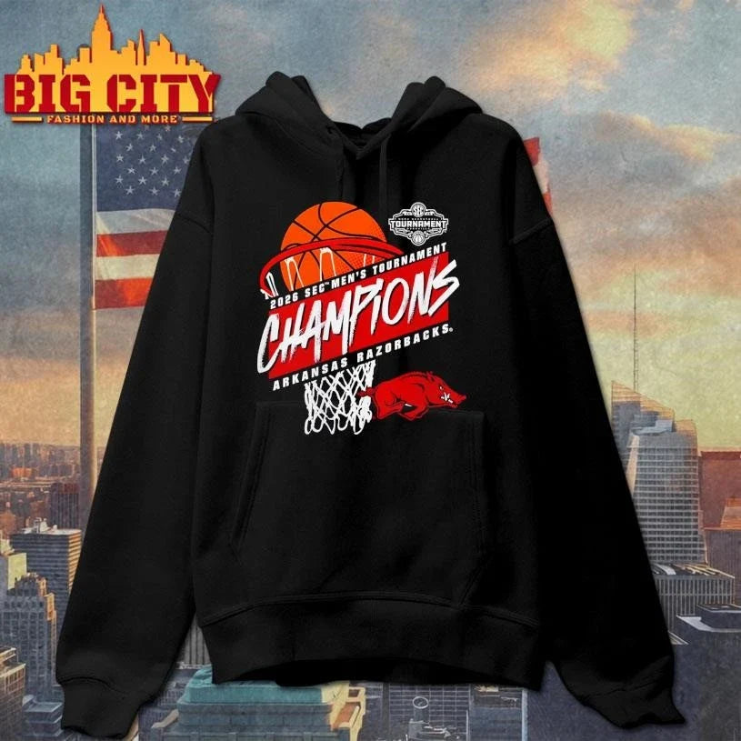 Arkansas Razorbacks 2026 SEC Men’s Basketball Tournament Champions Shirt Unisex