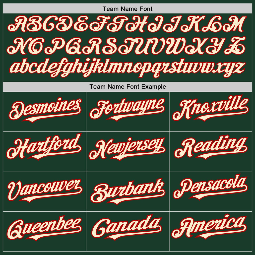 Custom Green Cream-Red 3 Colors Arm Shapes Authentic Baseball Jersey
