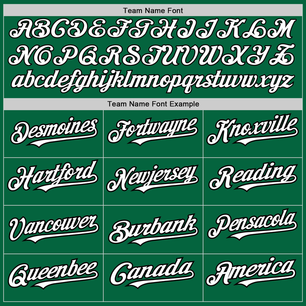 Custom Kelly Green White-Black 3 Colors Arm Shapes Authentic Baseball Jersey