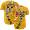 Custom Gold Black-White 3D Nikita Fraser Ferris Wheel Authentic Baseball Jersey