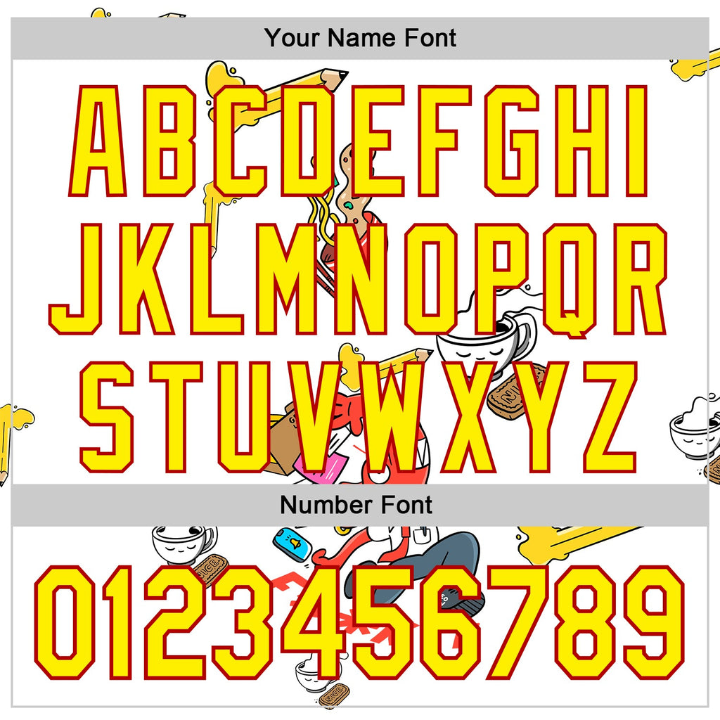 Custom Cream Light Yellow-Red 3D Geo Law Fuckit Authentic Baseball Jersey