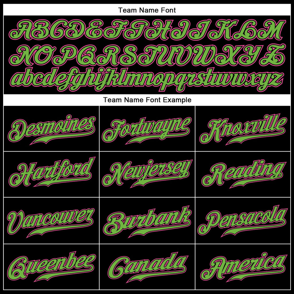 Custom Black Pink-Neon Green Authentic Sleeveless Baseball Jersey