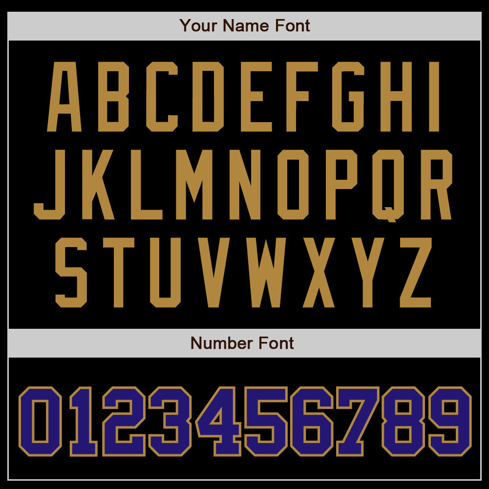 Custom Black Dark Purple-Old Gold Authentic Baseball Jersey
