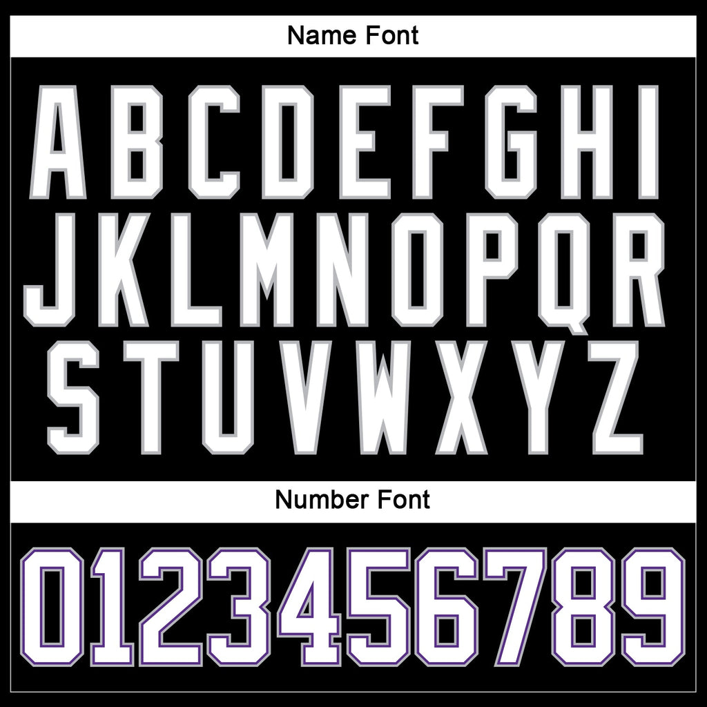 Custom Black White Purple-Gray Hockey Lace Neck Jersey
