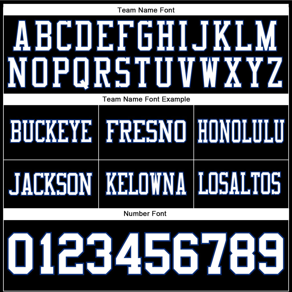 Custom Black White-Royal Authentic Football Jersey