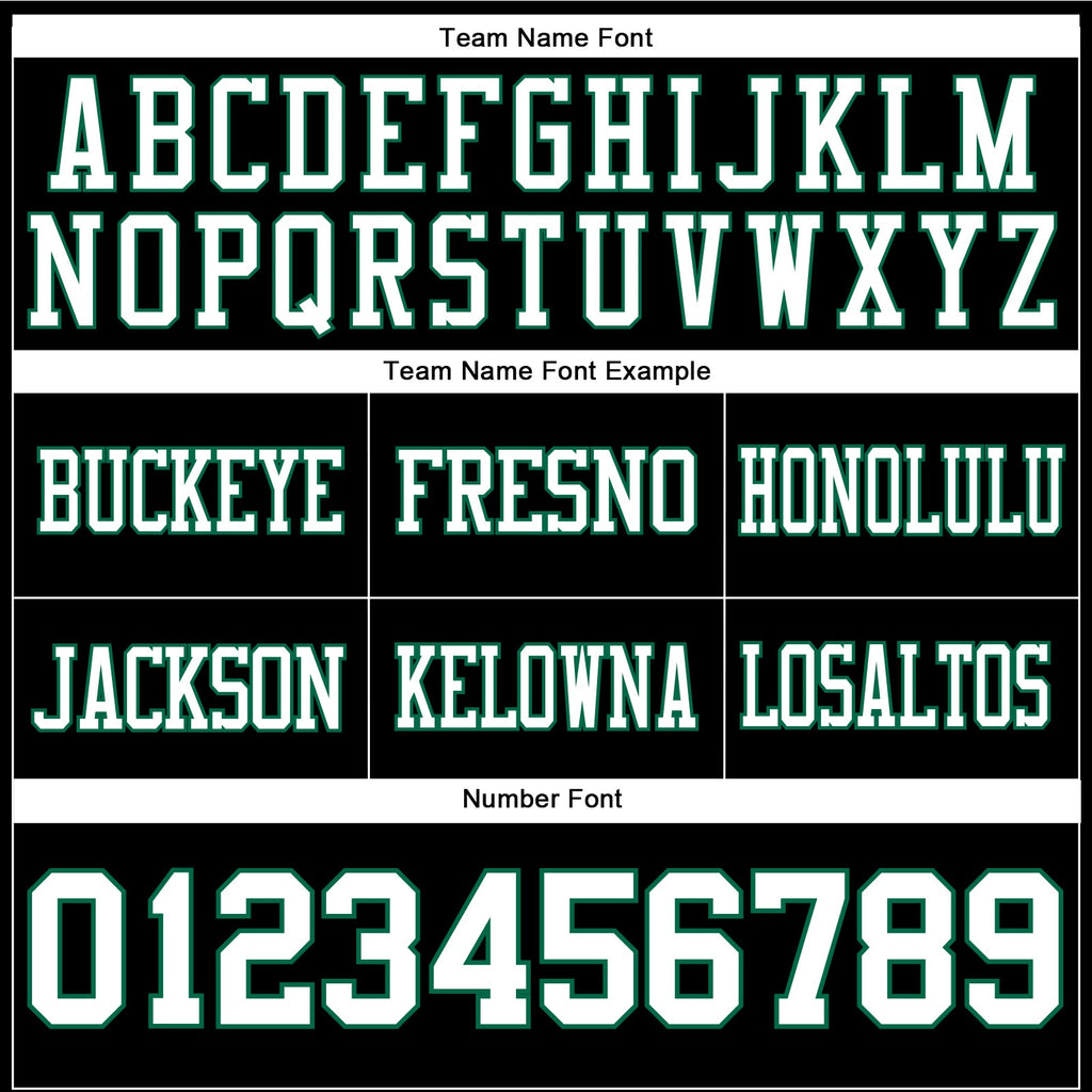 Custom Black White-Kelly Green Authentic Football Jersey