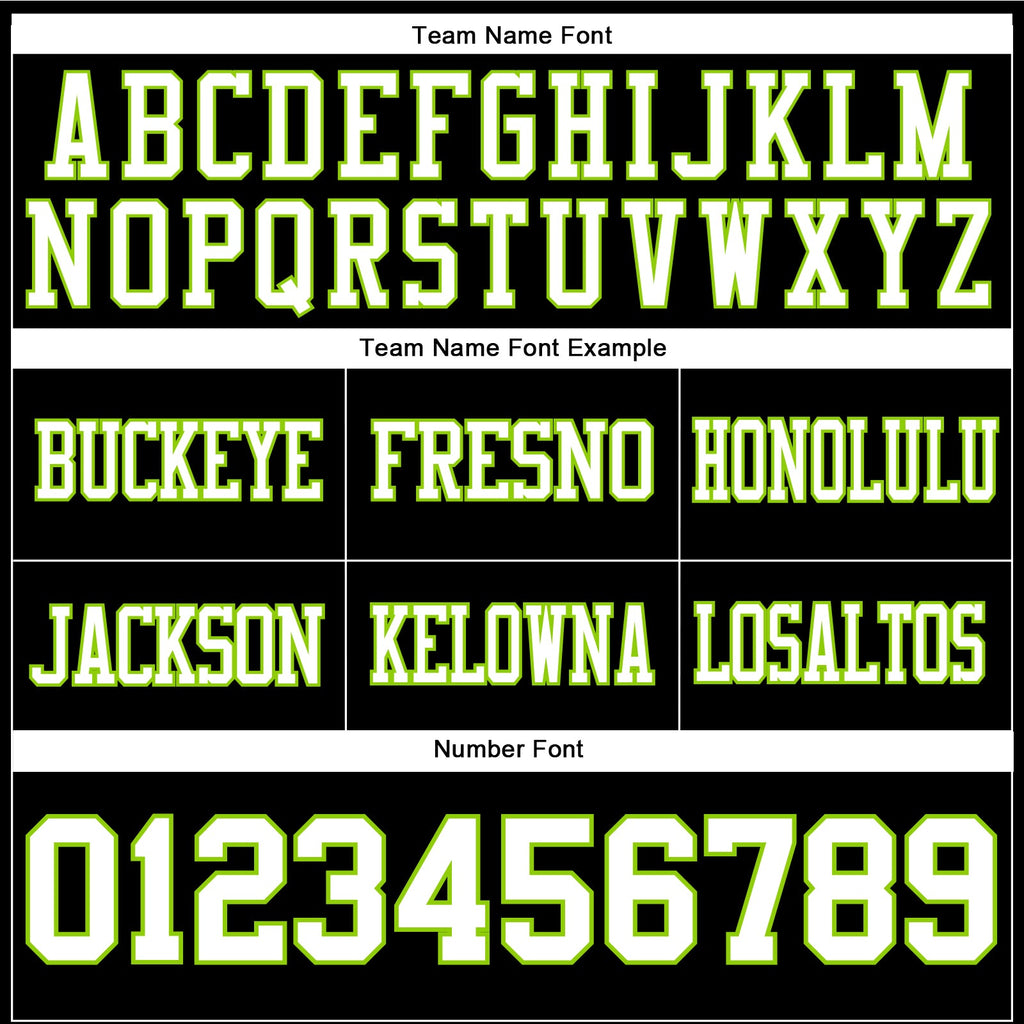 Custom Black White-Neon Green Authentic Football Jersey