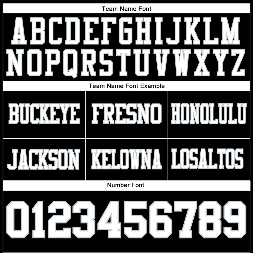 Custom Black White-Silver Authentic Football Jersey