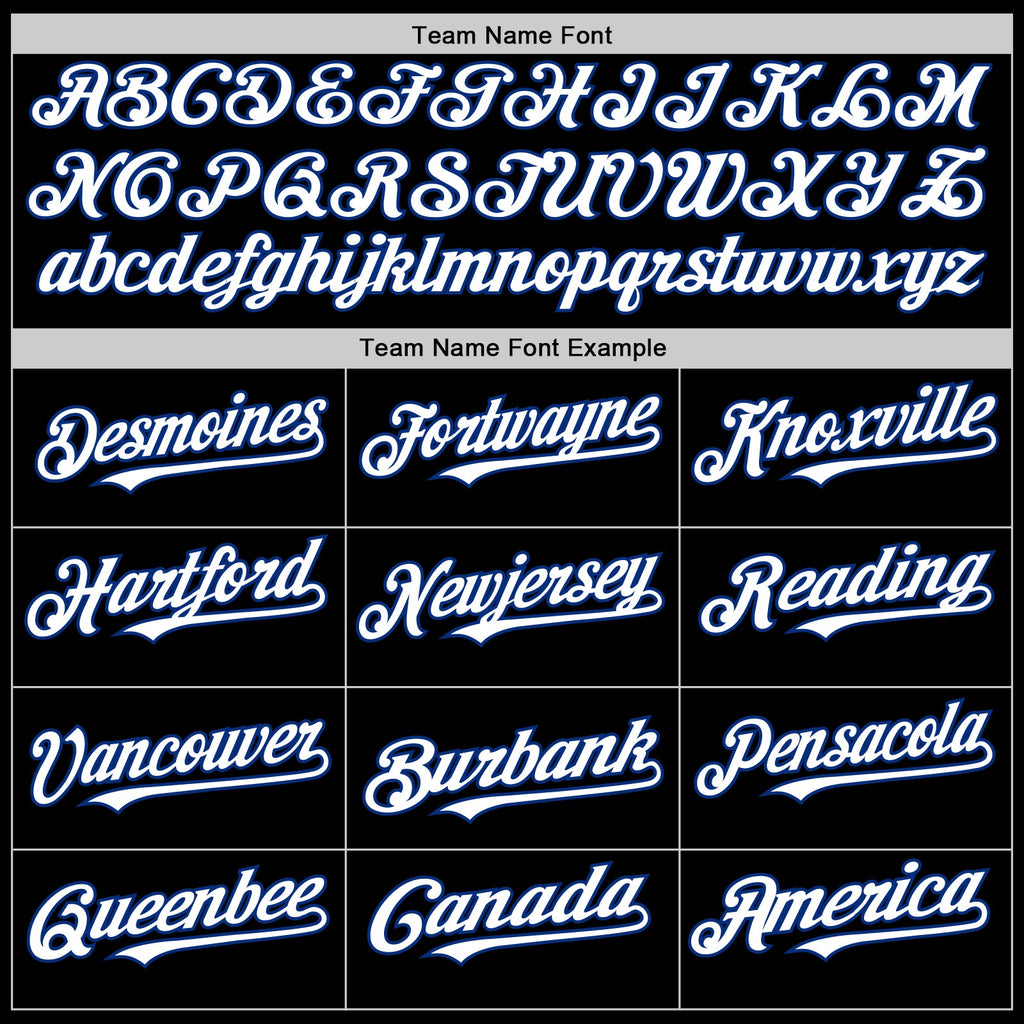 Custom Black White-Royal Mesh Authentic Throwback Baseball Jersey