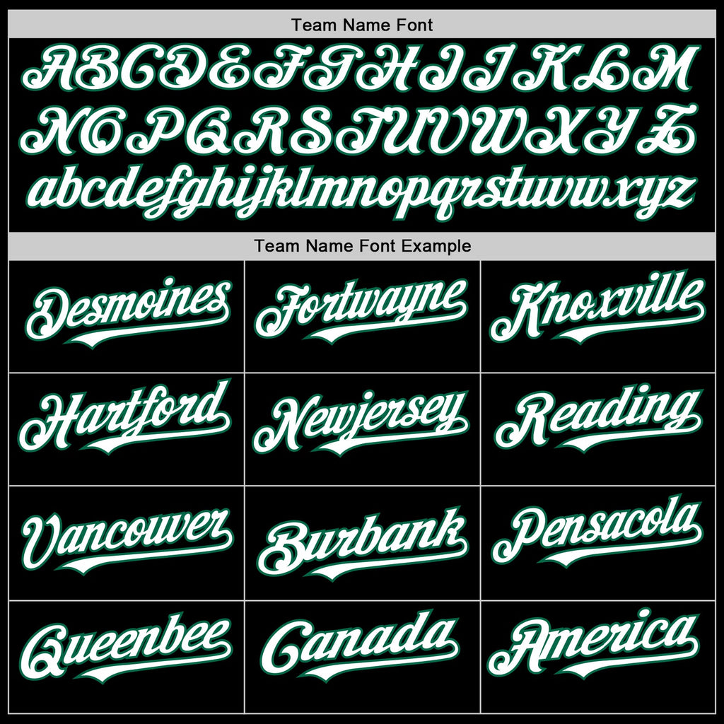 Custom Black White-Kelly Green Mesh Authentic Throwback Baseball Jersey