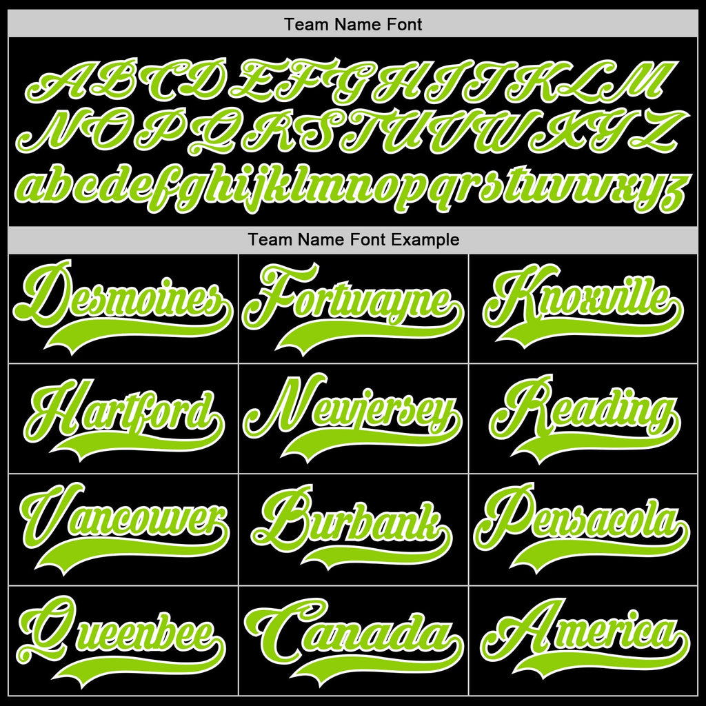 Custom Black Neon Green-White Hockey Lace Neck Jersey