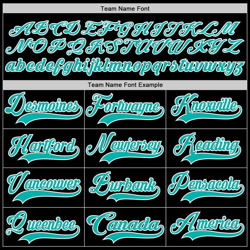Custom Black Aqua-White Hockey Lace Neck Jersey