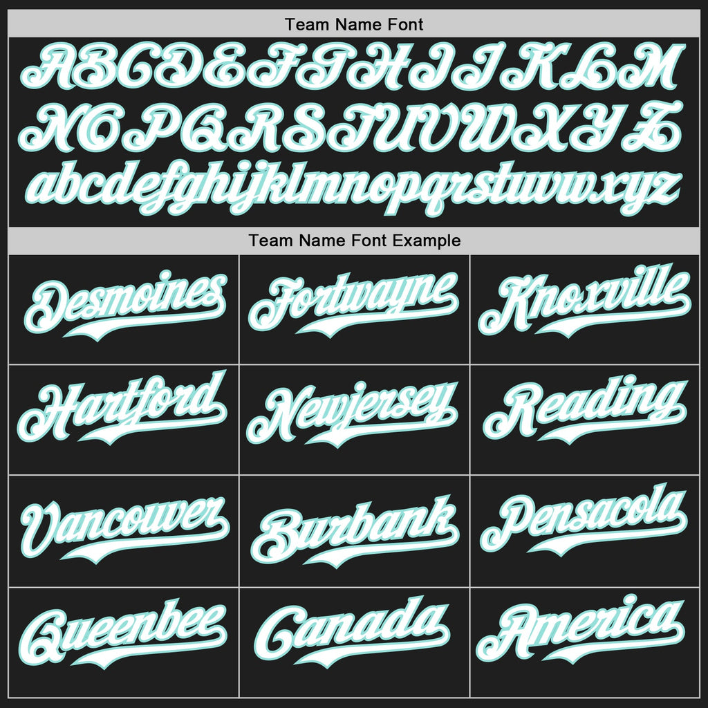 Custom Black White-Ice Blue Authentic Baseball Jersey