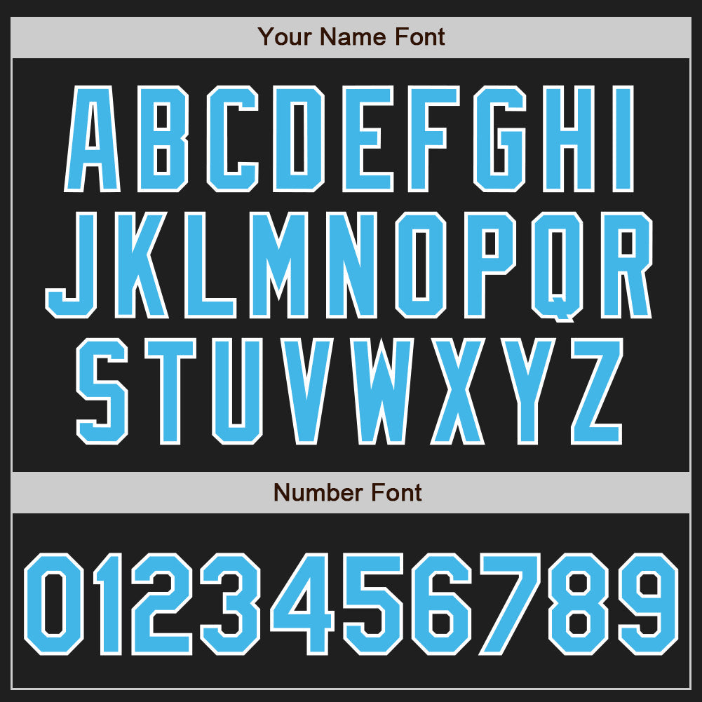 Custom Black Sky Blue-White Authentic Baseball Jersey
