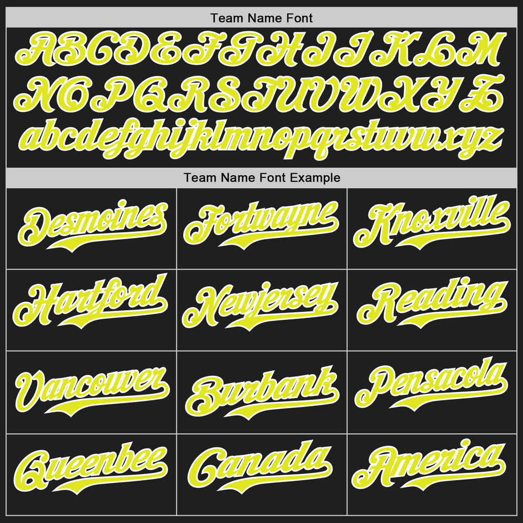 Custom Black Neon Yellow-White Authentic Baseball Jersey